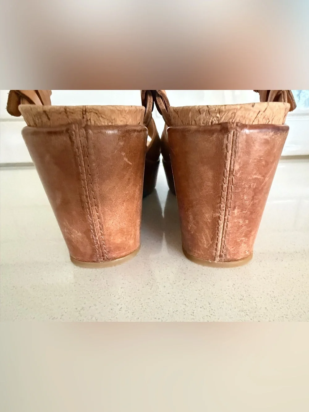Kork Ease Ava 2.0 Platform Wedge Sandal Leather Retro Womens 8 Golden Sand Brown